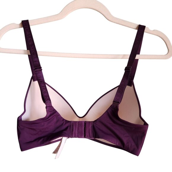 Victoria's Secret Bra 32DD 32E Purple Plum Women's TShirt Lightly Lined Wireless - Picture 5 of 11
